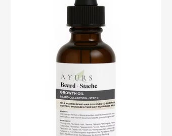 4oz Premium Ayurveda Beard Mustache Nourish Oil, Healthy Beard, Men Grooming, Beard Care, Neem, Amla, Men's Gift, Henna