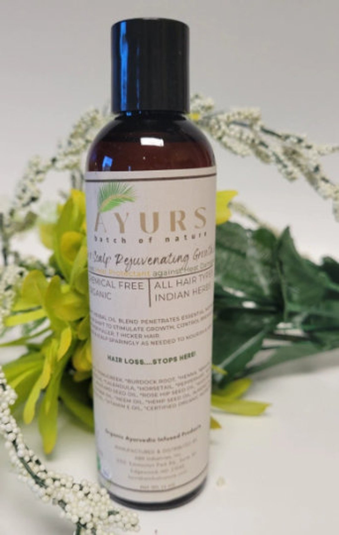 Ayurveda Herbal Infused Growth Oil, Hair Loss, Alopecia, Frizzy Hair