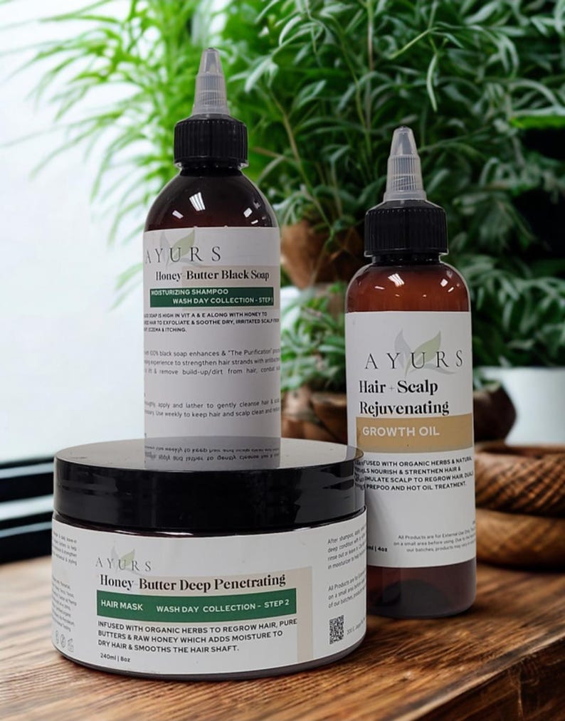 Honey Butter Moisturizing Hair Mask, Ayurvedic Deep Conditioner, Amla, Leave In, Hair Growth, Horsetail, Brahmi, Indian herbs, Natural image 4