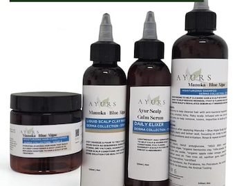 Derma Collection, Ayur Scalp System, Dryness, Flakes, Manuka Honey, Blue Green Algae, Scalp Care, Natural, Clean Scalp, Dandruff