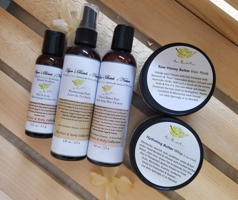Natural Hair Skin Care Set Of 5 Small Products Mothers Day Etsy