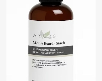 Ayurvedische baardwas, Afrikaanse zwarte zeep, Indiase kruiden, gezonde baard en baard, volledig natuurlijk