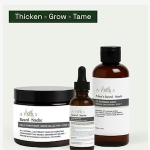 Pack orgánico para el cuidado de la barba: aceite herbal, gel de ducha, crema hidratante, cuidado de la barba, barba sana, ingredientes orgánicos.