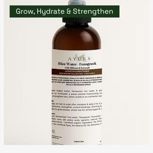 8oz Fenugreek Horsetail Fermented Rice Water Leave in Conditioner, Hibiscus, Braid, Loc, Itchy Scalp Spray, Hair Growth, Scalp Health, Aloe