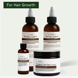 8oz Goat Milk Rice Water Fenugreek + Bhringraj Hair Cleanser Shampoo, Indian Herbs, Rice Water, Hair Growth, Shedding, Healthy Scalp image 3