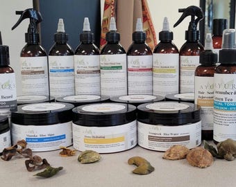 Ayurvedische haargroeicollectie, rijstwater en fenegriek, 8 producten, kruidenthee, boterzweep, haarolie