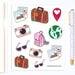 Travel stickers - 11 traveler stickers, planner stickers, bullet journal stickers, bujo stickers, vacation stickers, holiday stickers