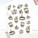 Coffee lover decorative planner and bullet journal stickers - 18 planner stickers, decorative stickers, bullet journal stickers