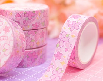 Sakura Season washi tape - cherry blossom decorative tape for bullet journals and planners, pink stationery, kawaii washi, pastel florals