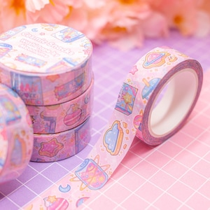 Cosmic Snacks Washi Tape - Cosmic Space Food, dekoratives Klebeband für Bullet Journals und Planer, niedliches Briefpapier, Weltraumliebhaber, kawaii washi