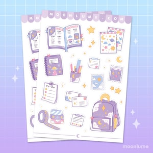CELESTIAL STATIONERY stickervel - 26 schattige matte vinyl waterdichte stickers, ruimte-esthetische stickers, kosmische stickers, cadeaus voor ruimteliefhebbers