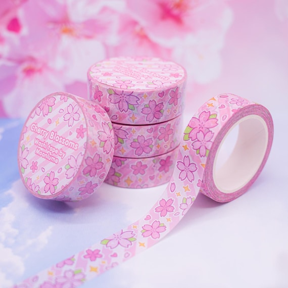 Sakura Cherry Blossom Washi Tape: Kawaii Pastel Floral Planner