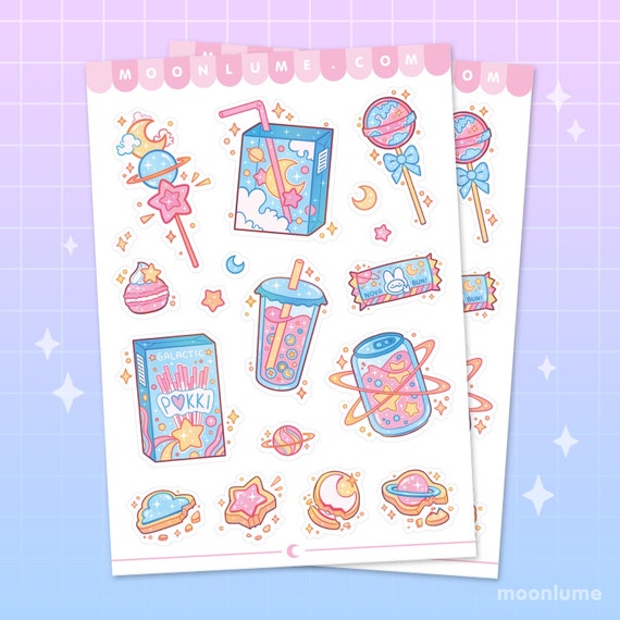 Sheet of Mini Stickers - Blue Aesthetic Stickers - SMALL miniature 1 – Big  Moods