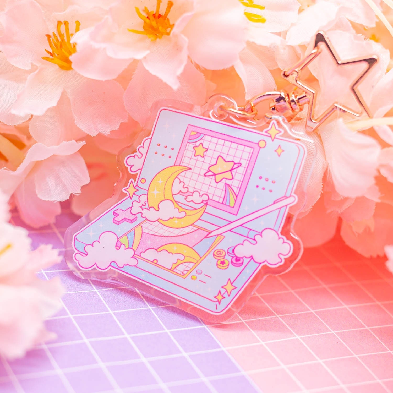 Kawaii Phone Charms, Cute Pastel Keychain, Planner Charm, Bunny