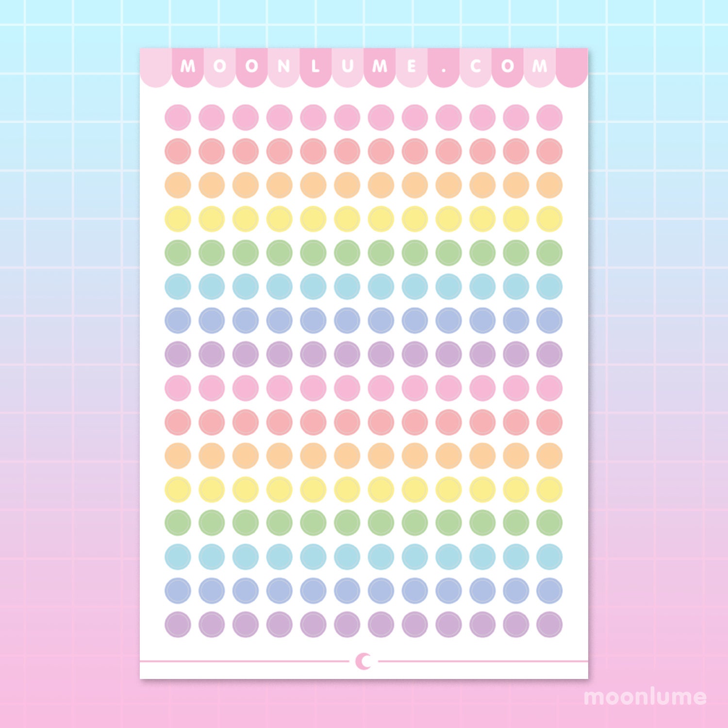 DOT PLANNER STICKERS - 192 Rainbow Dot Stickers for Planners and Bullet ...
