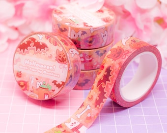 Halloween washi tape - cute food themed spooky washi tape, kawaii masking tape, autumn stationery, spooky stickers, haloween stationary