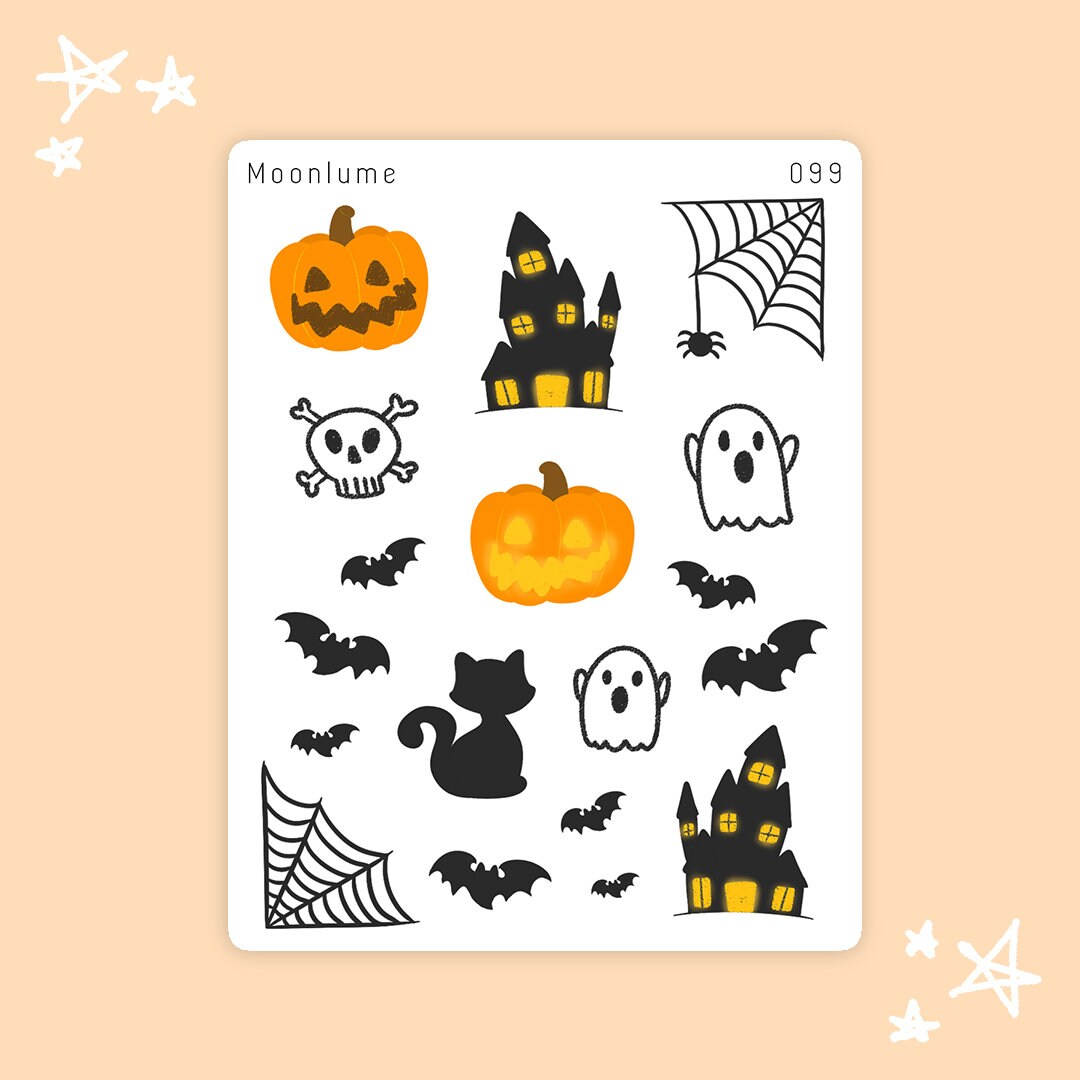 Halloween Stickers 18 Halloween Stickers for Planners and - Etsy Israel