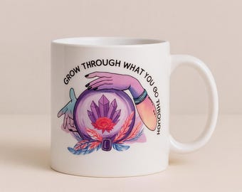 Motivational Crystal Ball Coffee Mug: Spiritual Gift for Witches