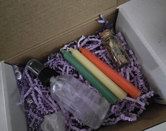 Money Abundance Witchcraft Kit | Handmade Spell Jar, Crystal & Candle Ritual