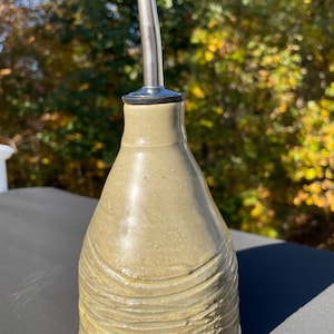 Olive oil dispenser, rustic oil bottle, oil dispenser, stoneware oil bottle, oil cruet, ceramic cruet, bud vase, soap dispenser