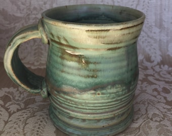 Ceramic mug, coffee mug, stoneware mug, green mug, #coffeemug