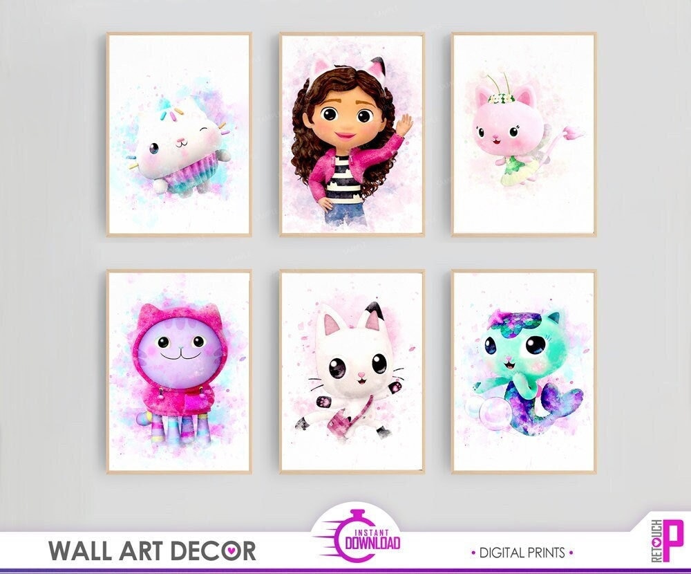 Gabby Dollhouse Wall Art Decor Printable Gabby Dollhouse Etsy Canada