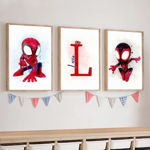 Art mural Spidey personnalisé - Décoration de chambre d'enfant personnalisée | Poster Spidey et ses incroyables amis | Téléchargement numérique pour décoration de chambre d'enfant