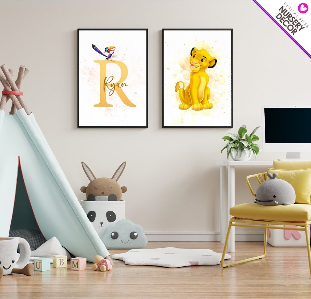 Lion King Decoration, Poster Room Decor Baby, Custom Name Digital Print ...