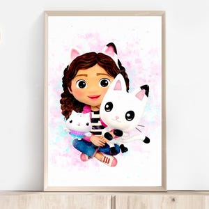 Gabby Dollhouse Digitale Wandkunst, Gabby Dollhouse Poster, Aquarellzimmer Kinderzimmer Dekor, Printable Gabby Dollhouse
