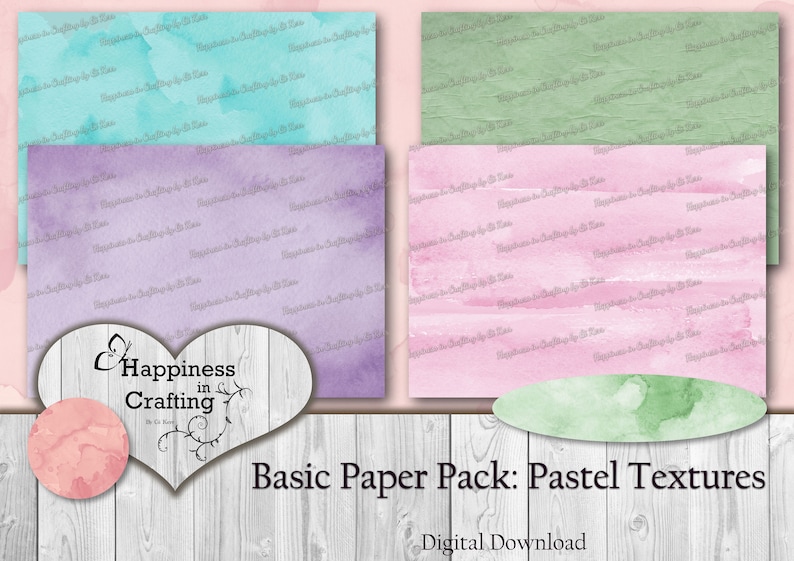 Basic Paper Pack: Pastel Textures 20 Pages Instant Digital Download, Printable, Digital Kit for Junk Journals, Scrapbooking, Gi Kerr image 4