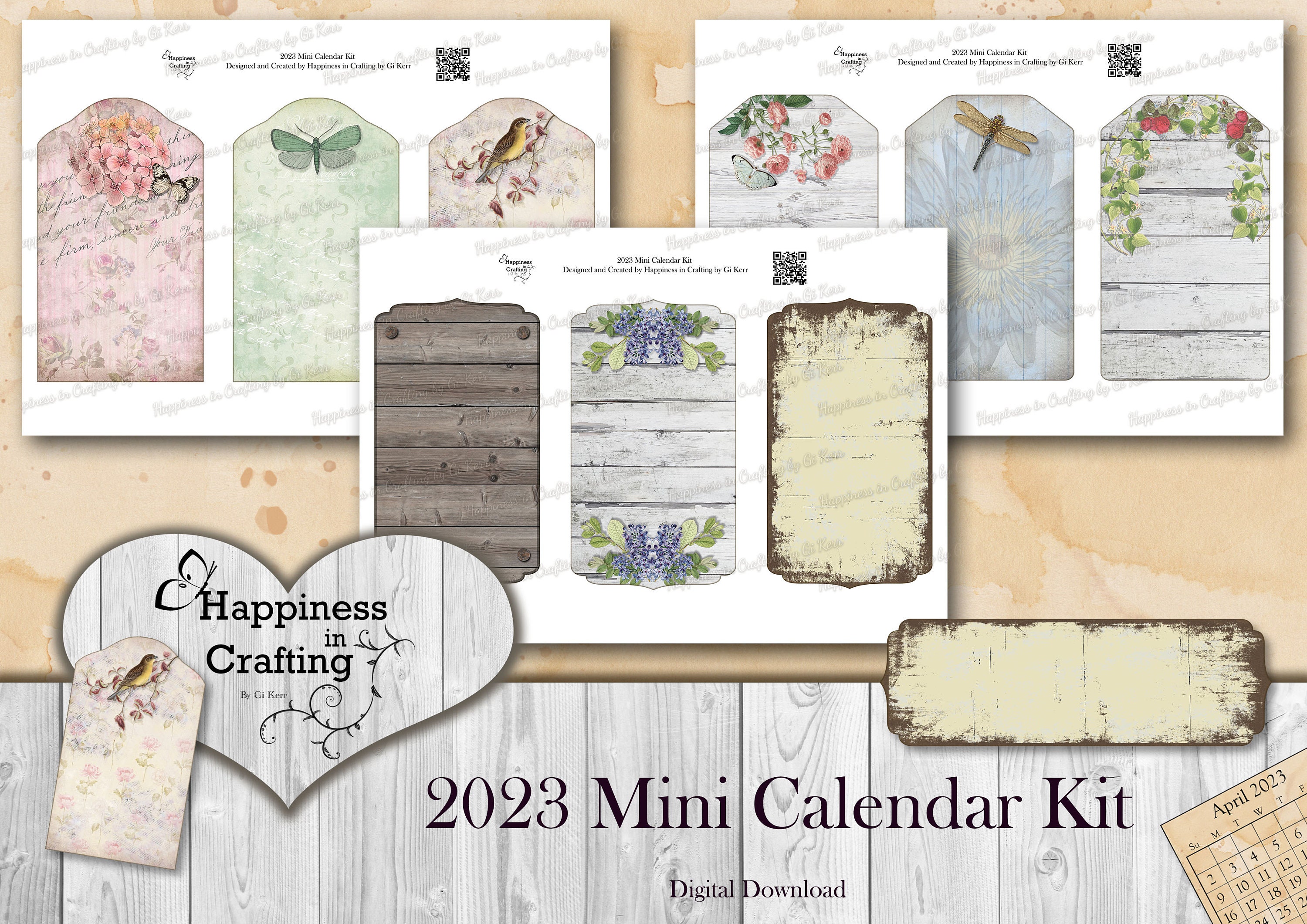 2023 Mini Calendar Kit Instant Digital Download Printable - Etsy UK