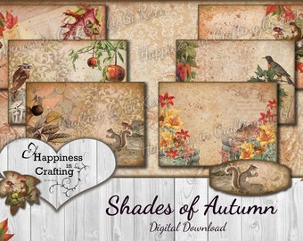 Shades of Autumn - Instant Digital Download, Printable, Digital Kit for Junk Journals, Scrapbooking, Happiness in Crafting, Gi Kerr