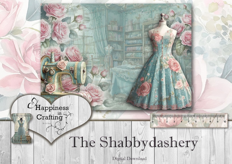 The Shabbydashery Instant Digital Download, Printable, Digital Kit for Junk Journals, Scrapbooking, Happiness in Crafting, Gi Kerr image 8