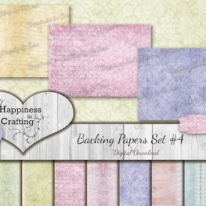 Set di carte di supporto n. 4 - Download digitale istantaneo, stampabile, kit digitale per diari spazzatura, scrapbooking, felicità nell'artigianato, Gi Kerr