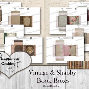Vintage & Shabby Book Boxes - Instant Digital Download, Printable ...