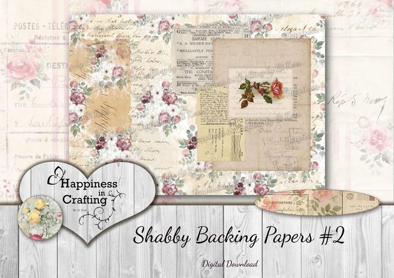 Shabby Backing Papers #2 - Instant Download, Printable, Digital Kit ...