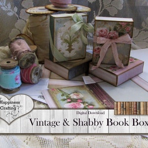 Vintage & Shabby Book Boxes  - Instant Digital Download, Printable, Digital Kit for Junk Journals, Scrapbooking, Gi Kerr