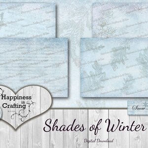 Shades of Winter Instant Digital Download, Printable, Digital Kit for Junk Journals, Scrapbooking, Happiness in Crafting, Gi Kerr image 2