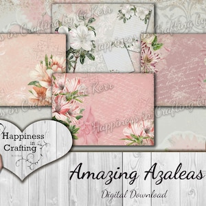 Geweldige azalea's: direct digitaal downloaden, afdrukbaar, digitale kit voor ongewenste tijdschriften, scrapbooking