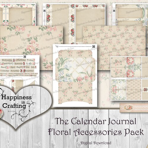 The Calendar Journal Floral Accessories Pack Instant Digital - Etsy