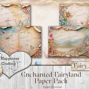 Enchanted Fairyland Paper Pack - Download digitale istantaneo, stampabile, kit digitale per diari spazzatura, scrapbooking