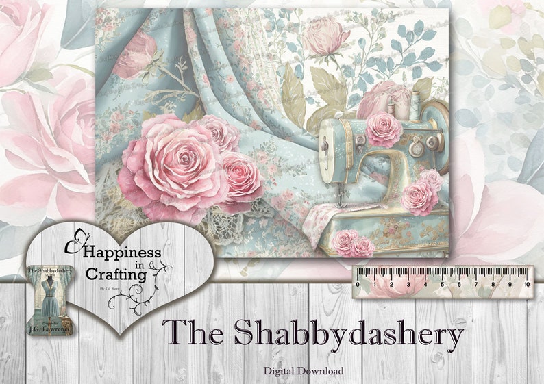 The Shabbydashery Instant Digital Download, Printable, Digital Kit for Junk Journals, Scrapbooking, Happiness in Crafting, Gi Kerr image 7