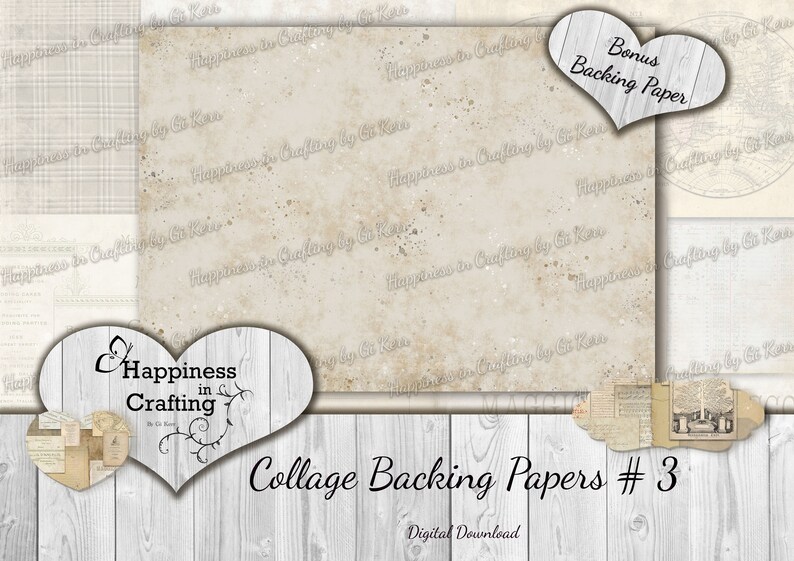Collage Backing Papers 3 Instant Digital Download Etsy UK