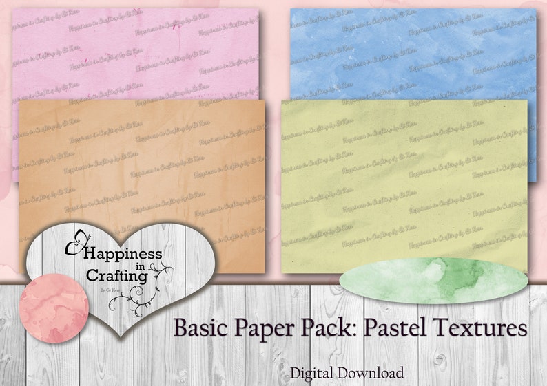 Basic Paper Pack: Pastel Textures 20 Pages Instant Digital Download, Printable, Digital Kit for Junk Journals, Scrapbooking, Gi Kerr image 3