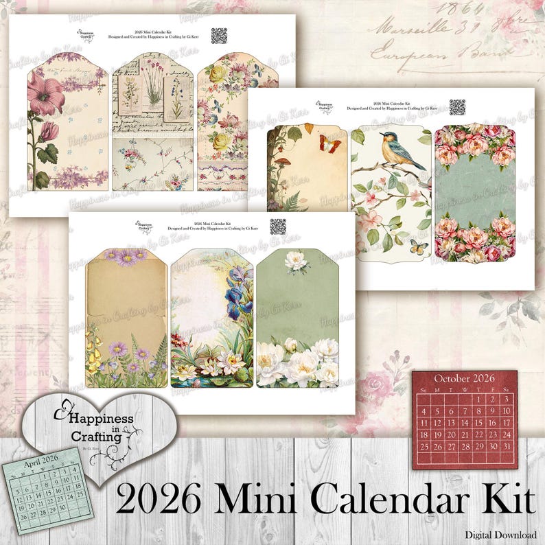 Kit Off Calanders 2026 Mini Calendar Kit - Instant Digital Download, Printable, Digital ...