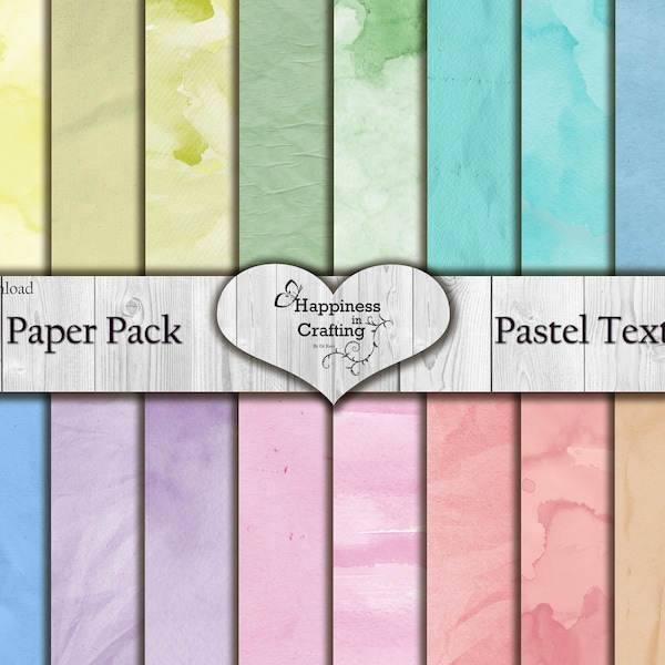 Basic Paper Pack: Pastell Texturen - 20 Seiten - Sofortiger digitaler Download, druckbar, Digital Kit für Junk Journals, Scrapbooking, Gi Kerr