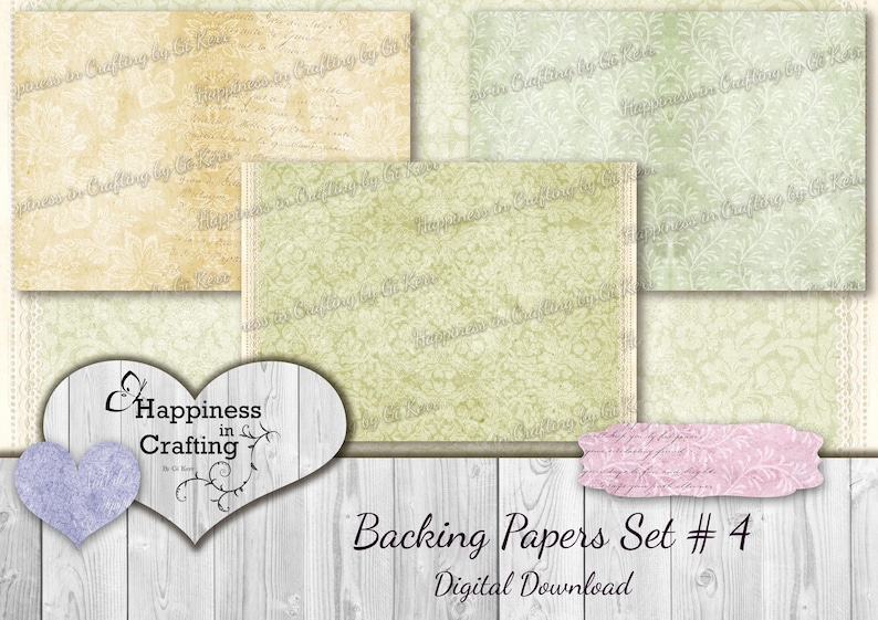 House Backing Paper Backing Papers Set # 4 - Instant Digital Download, Printable, Digital ...