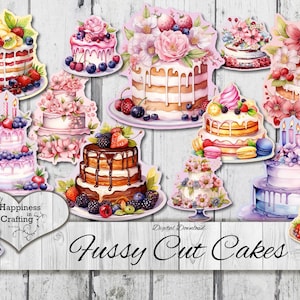 Gâteaux à la coupe difficile - Téléchargement numérique instantané, Imprimable, Kit numérique pour journaux indésirables, Scrapbooking, Le bonheur dans l'artisanat, Gi Kerr