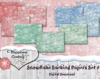 Snowflake Backing Papers Set # 2 - Téléchargement numérique instantané, imprimable, kit numérique pour journaux indésirables, scrapbooking