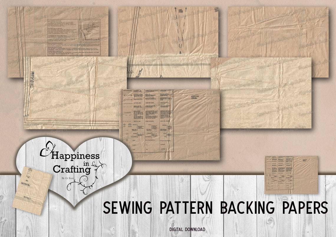 Editable Backing Paper Sewing Pattern Backing Papers - Instant Digital Download, Printable ...